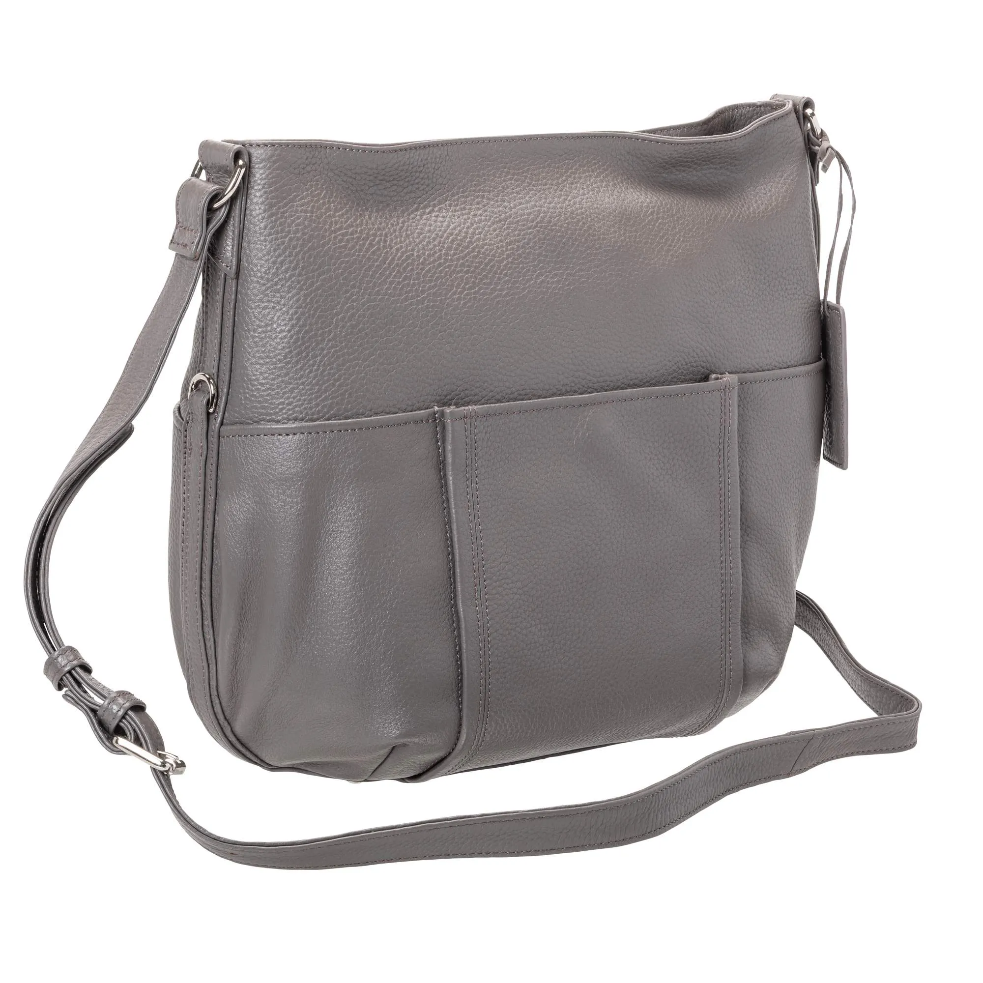 Mancini Pebbled Katherine Leather Shoulder Bag