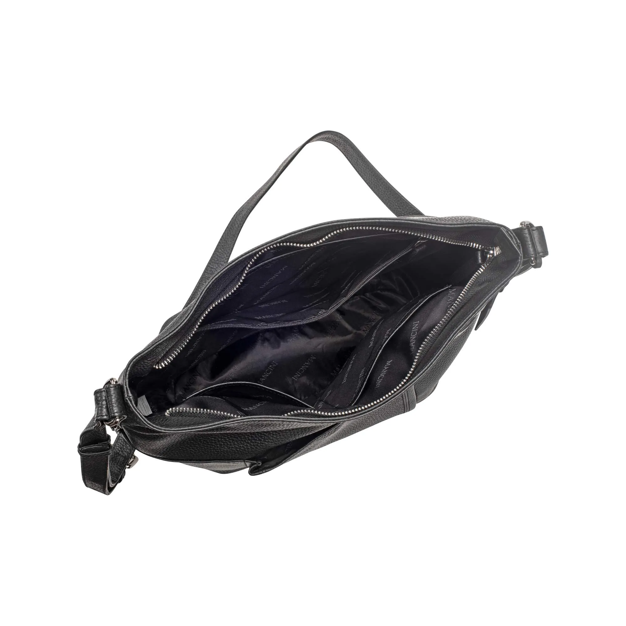Mancini Pebbled Katherine Leather Shoulder Bag