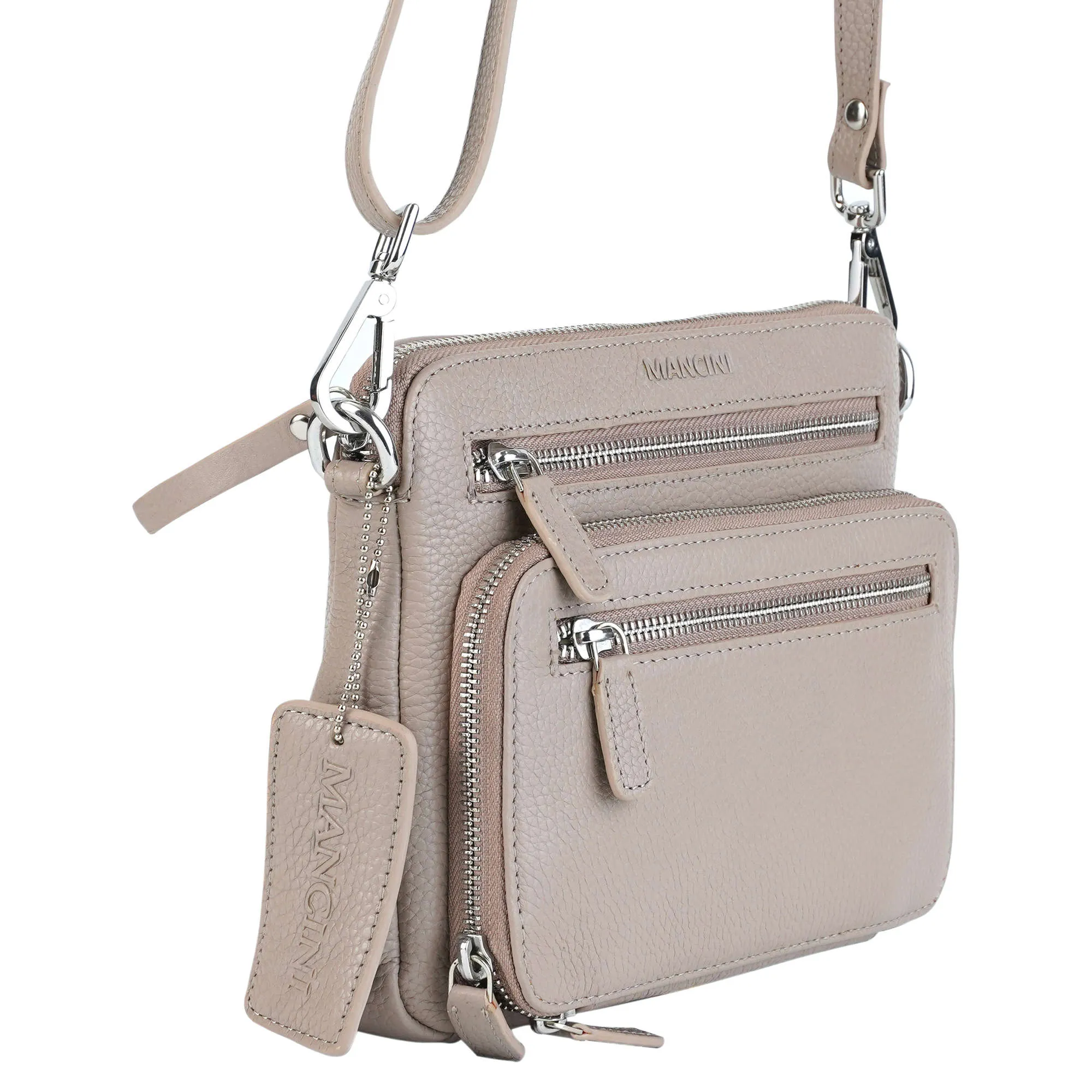 Mancini Pebbled Valerie Small Crossbody Bag