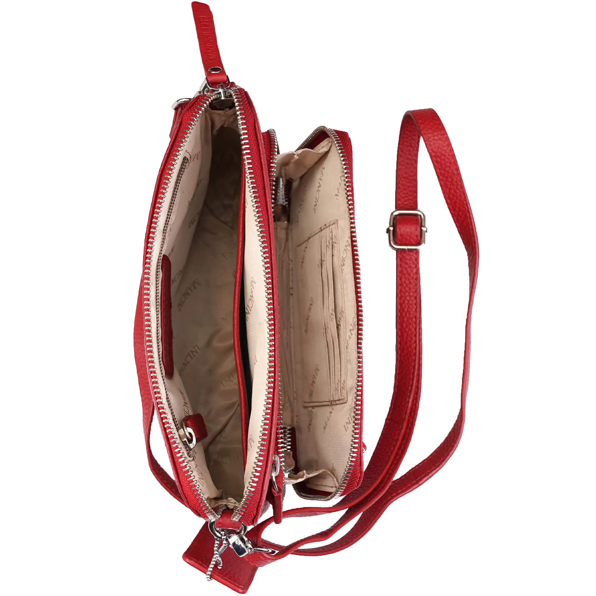 Mancini Pebbled Valerie Small Crossbody Bag