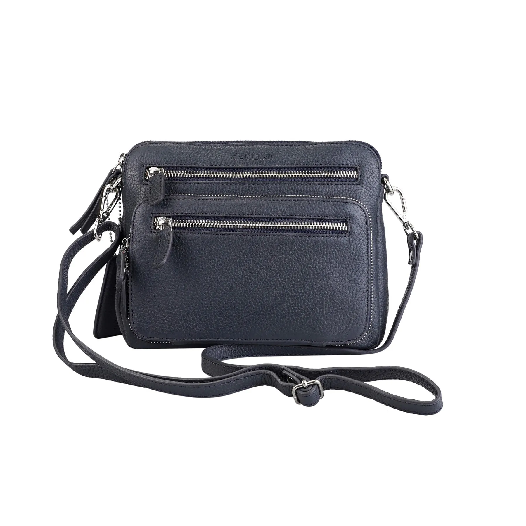Mancini Pebbled Valerie Small Crossbody Bag
