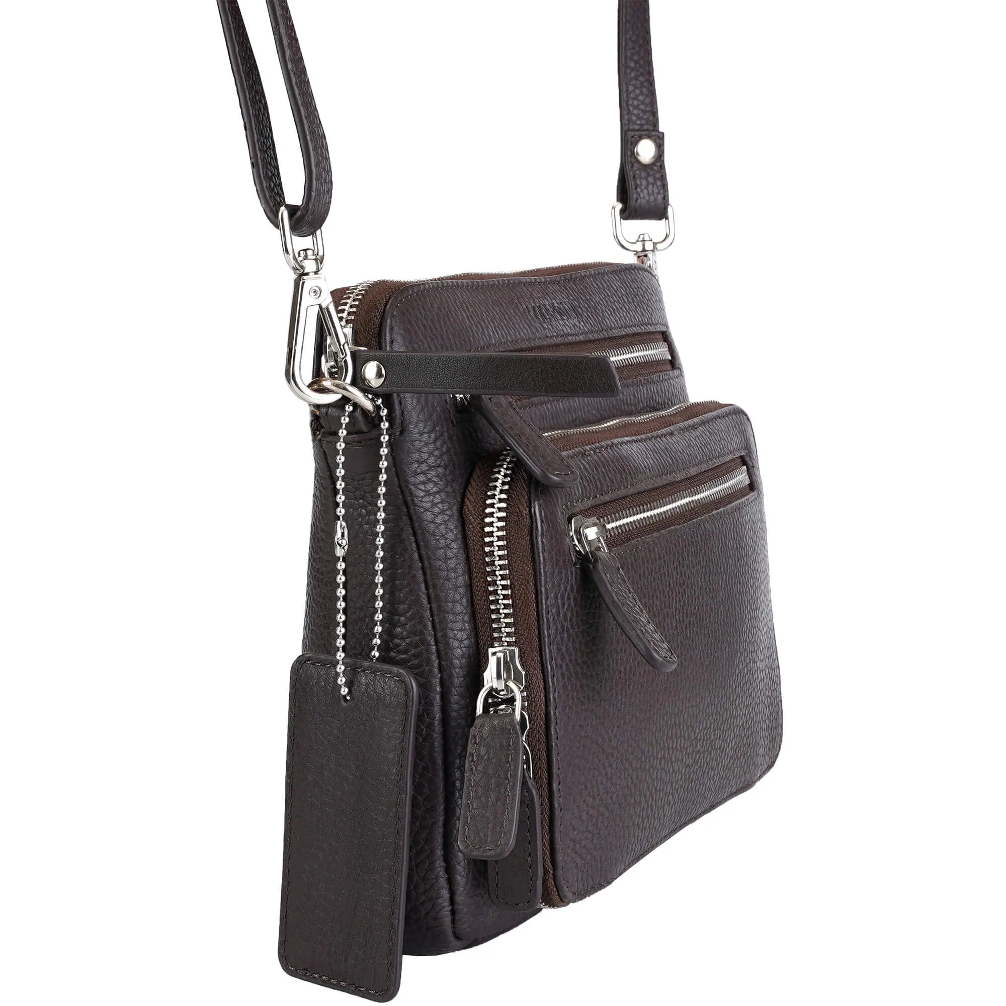 Mancini Pebbled Valerie Small Crossbody Bag