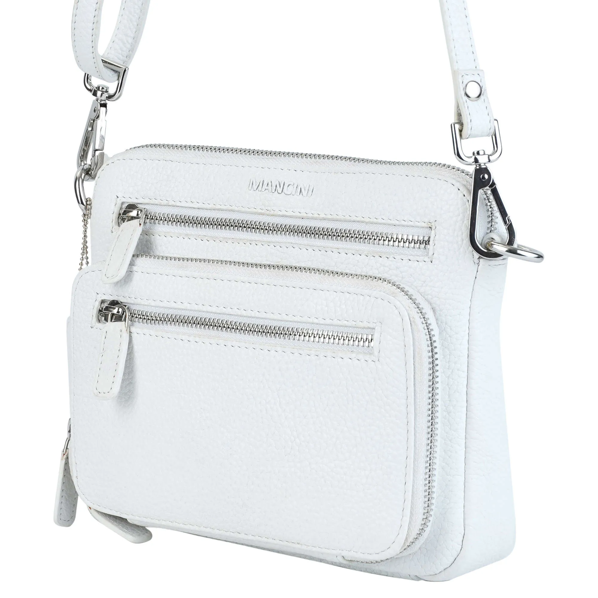 Mancini Pebbled Valerie Small Crossbody Bag