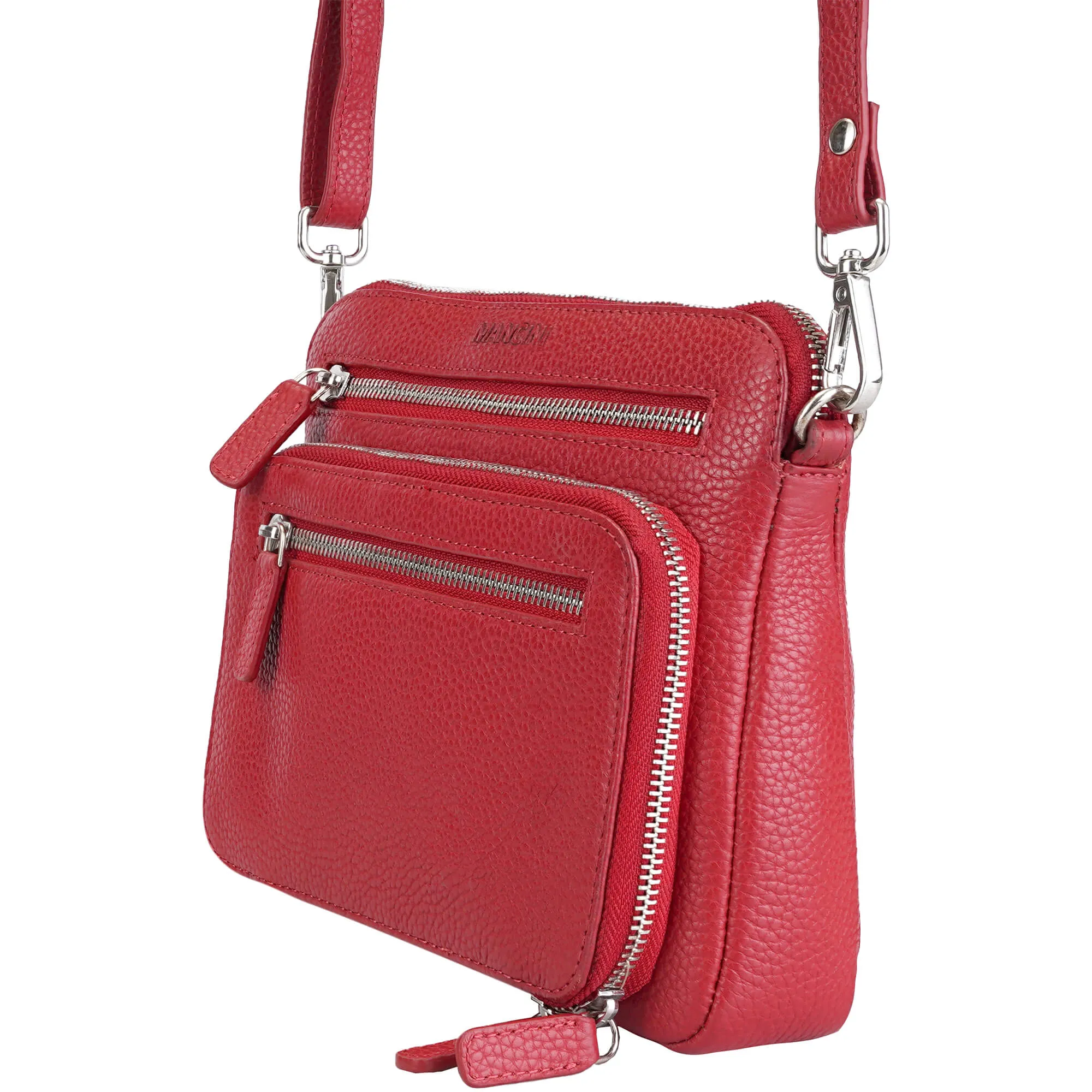 Mancini Pebbled Valerie Small Crossbody Bag