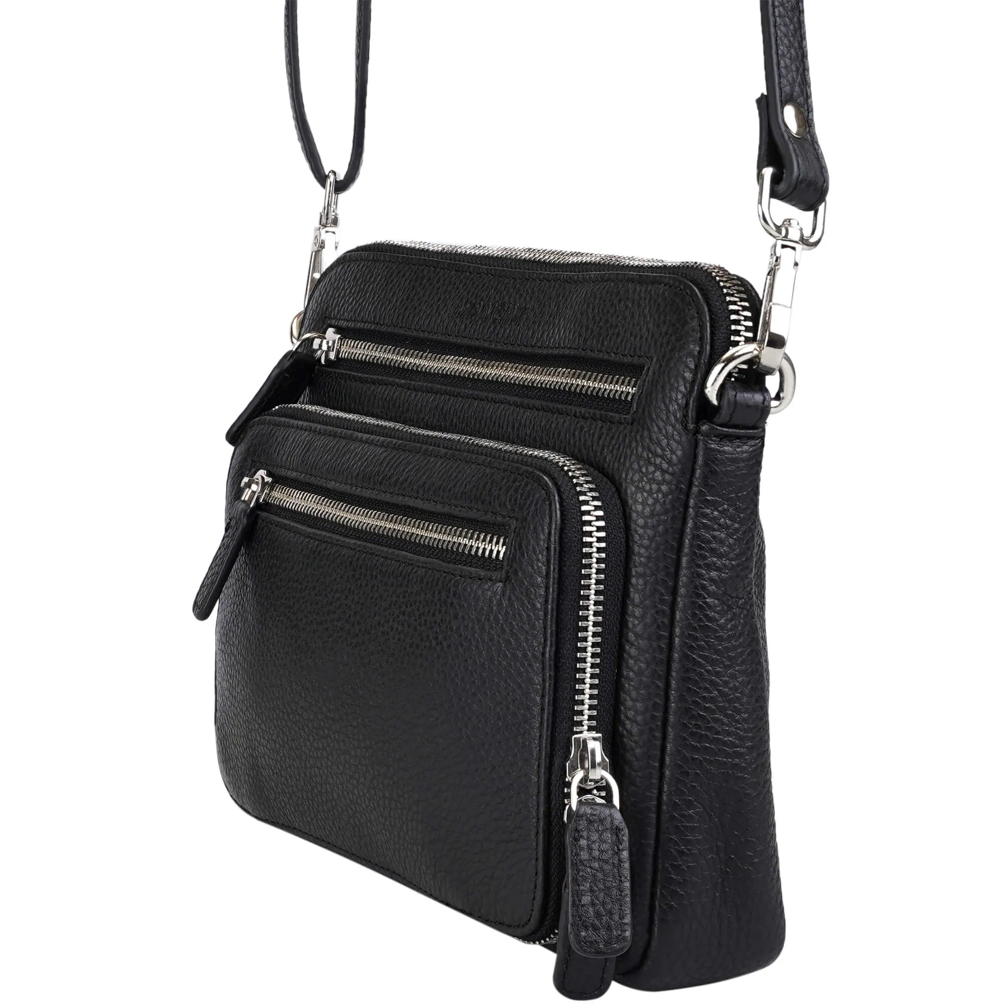 Mancini Pebbled Valerie Small Crossbody Bag