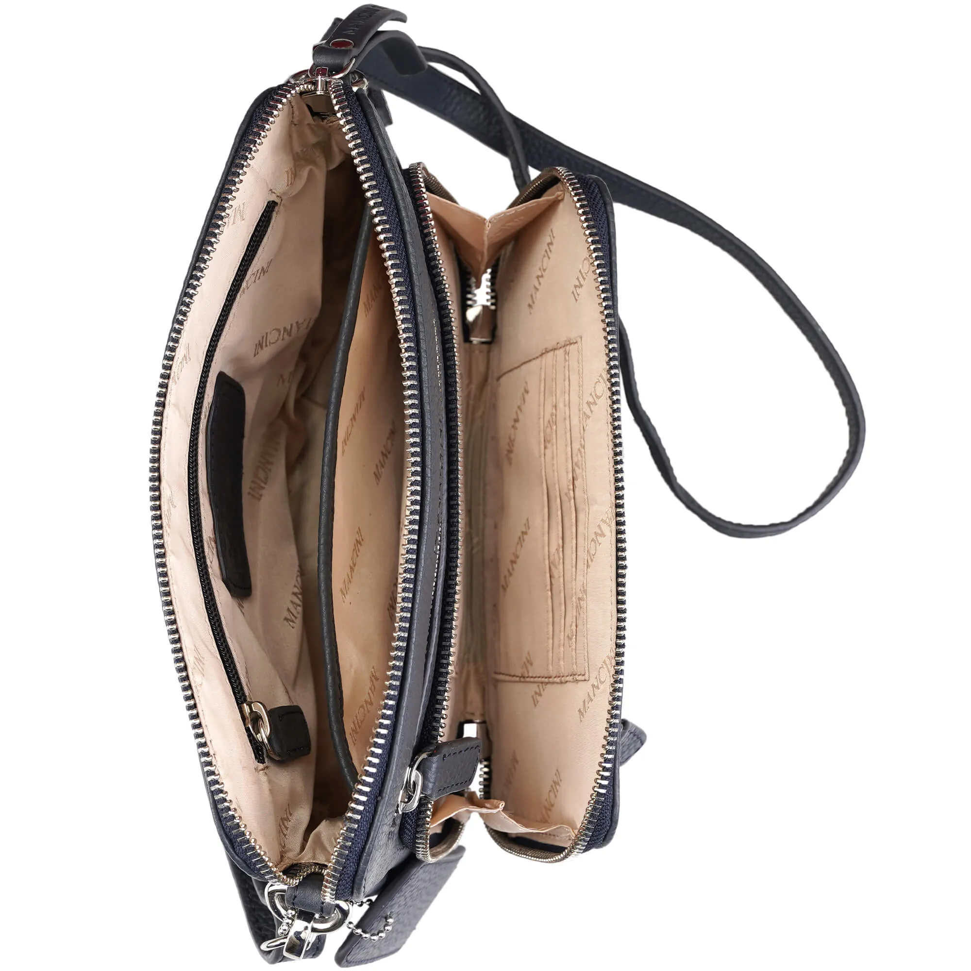 Mancini Pebbled Valerie Small Crossbody Bag