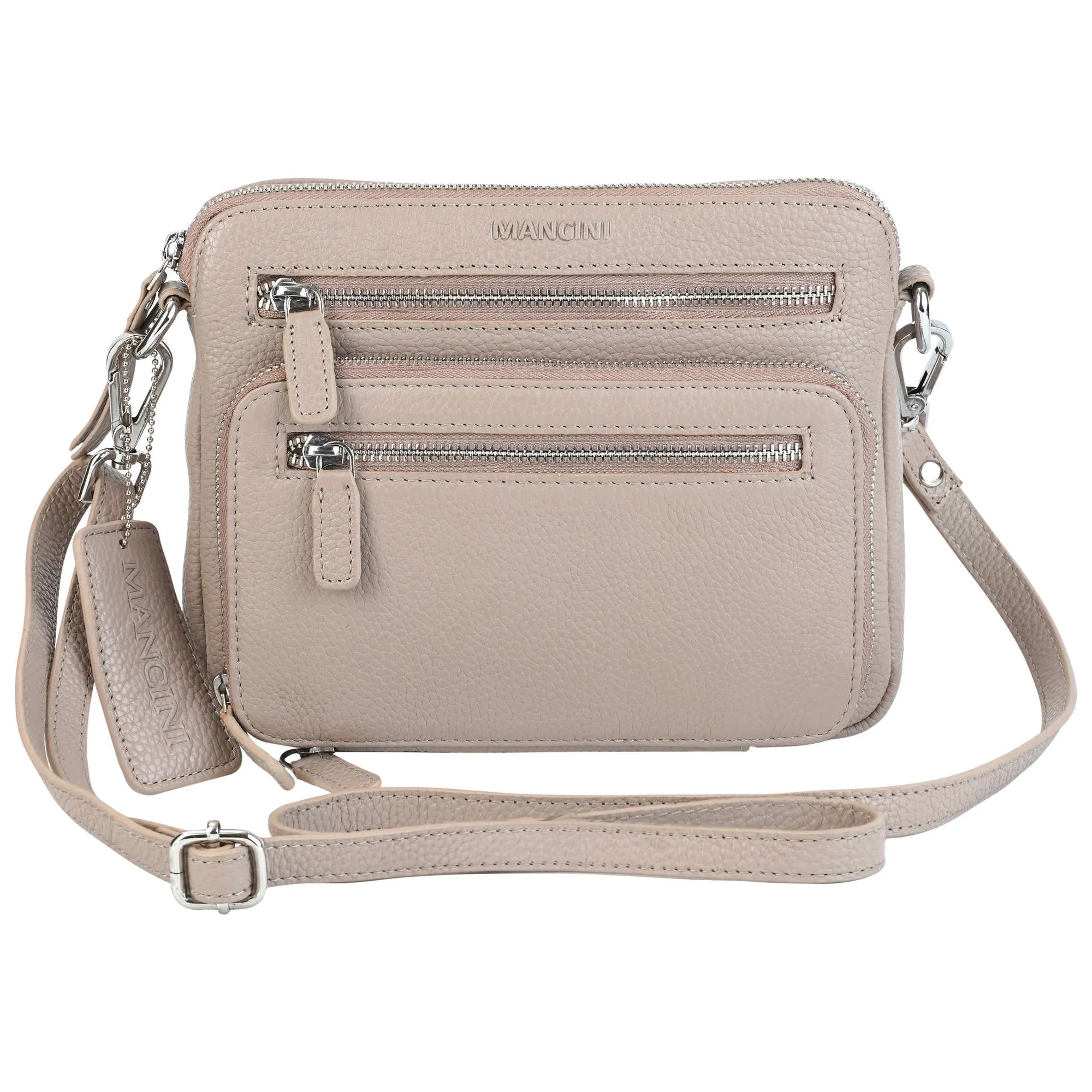 Mancini Pebbled Valerie Small Crossbody Bag