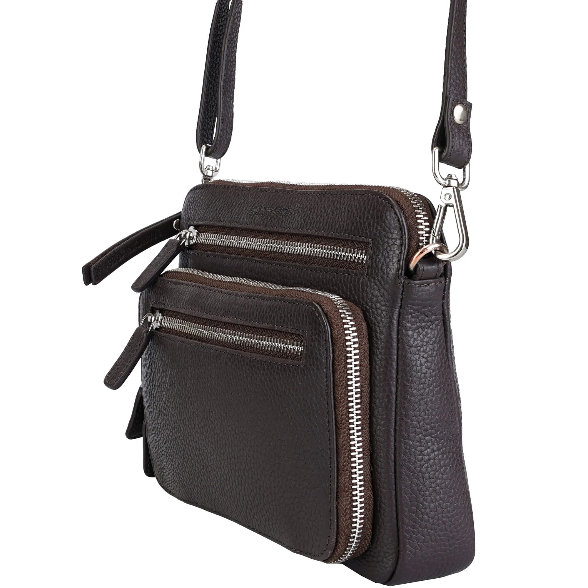 Mancini Pebbled Valerie Small Crossbody Bag