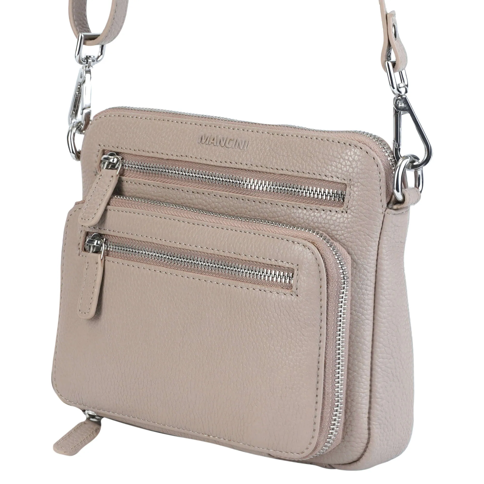 Mancini Pebbled Valerie Small Crossbody Bag