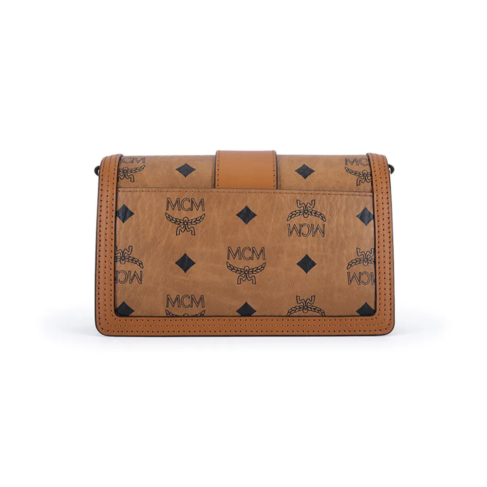 MCM Gretl Visetos Crossbody Bag Cognac  Mini