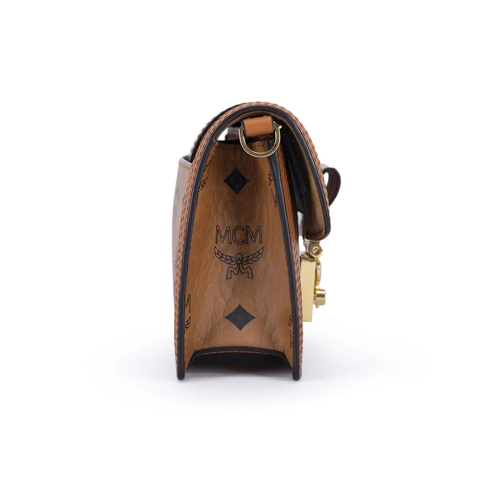 MCM Gretl Visetos Crossbody Bag Cognac  Mini