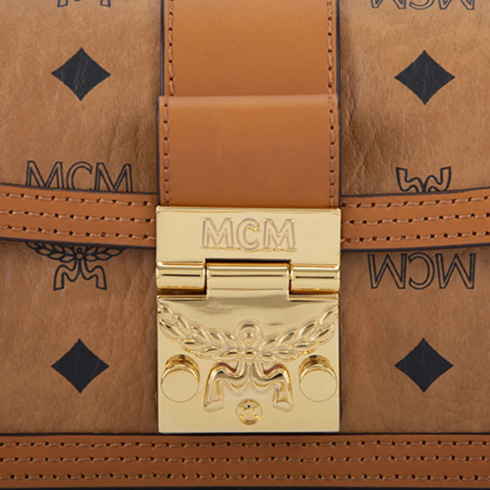 MCM Gretl Visetos Crossbody Bag Cognac  Mini