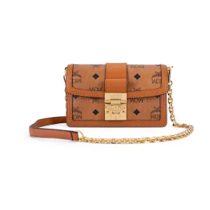 MCM Gretl Visetos Crossbody Bag Cognac  Mini