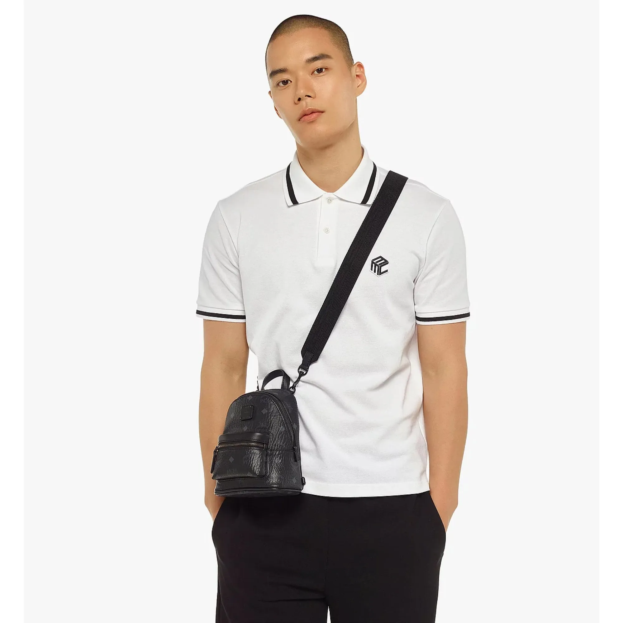 MCM Mini Stark Crossbody In Visetos Black
