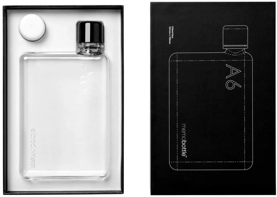 memobottle A6 375ml Flat Water Bottle