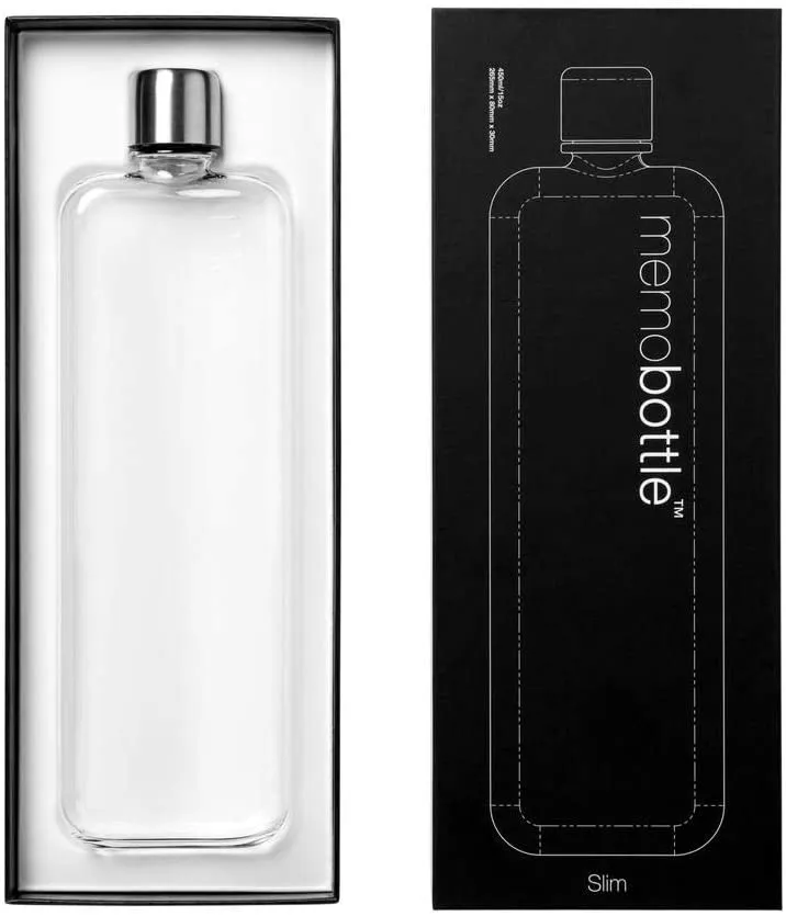 memobottle Slim 450 ml Flat Water Bottle