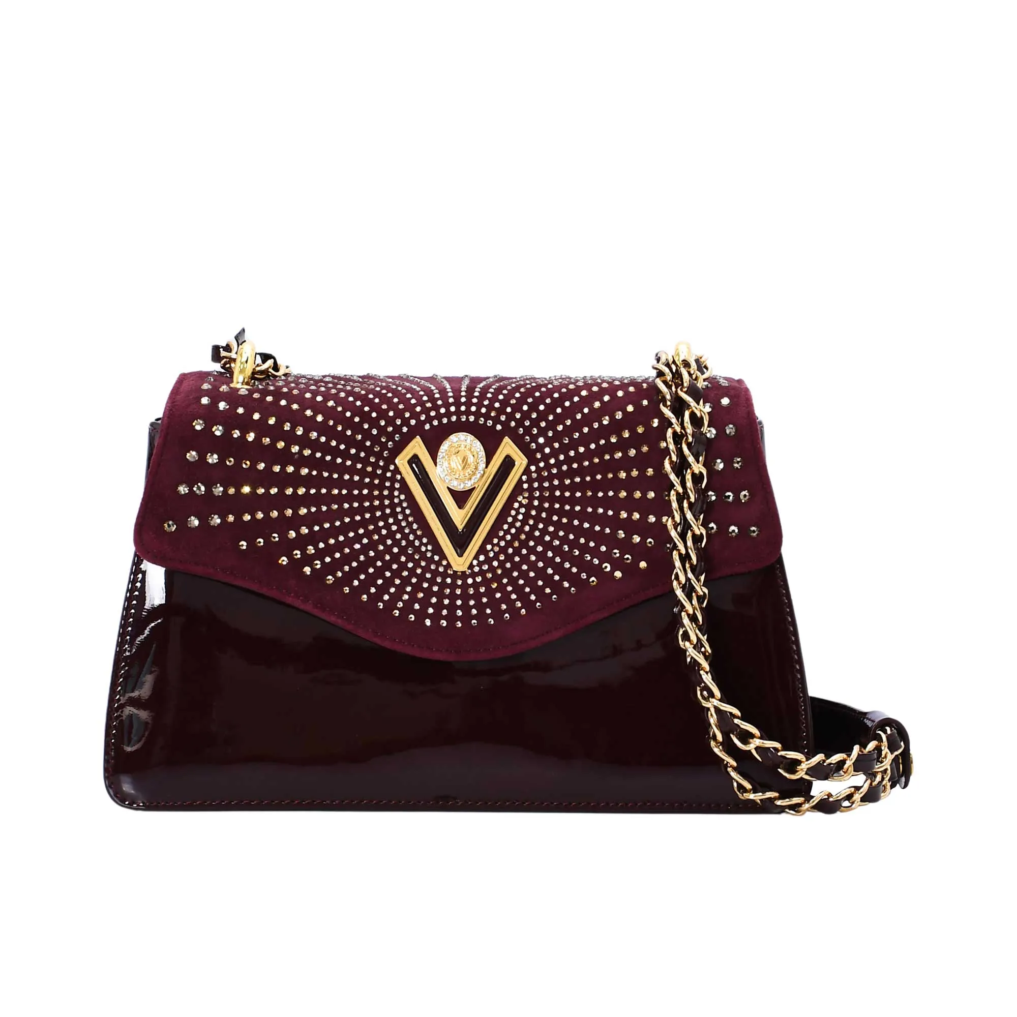 Orlandi Valentino Women's Bordeaux Leather Shoulder Bag