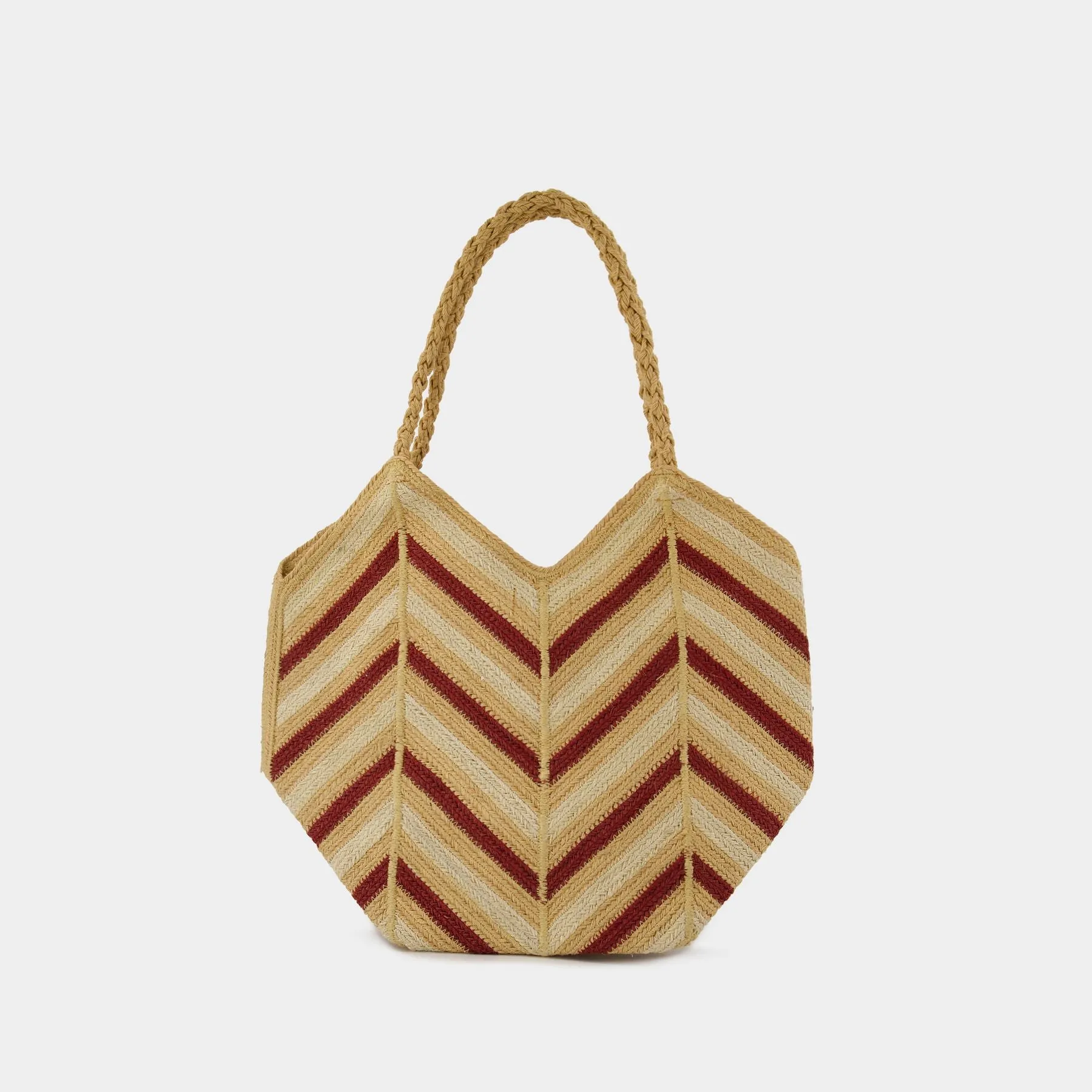 Panier Shoulder Bag - Vanessa Bruno - Jute - Burgundy