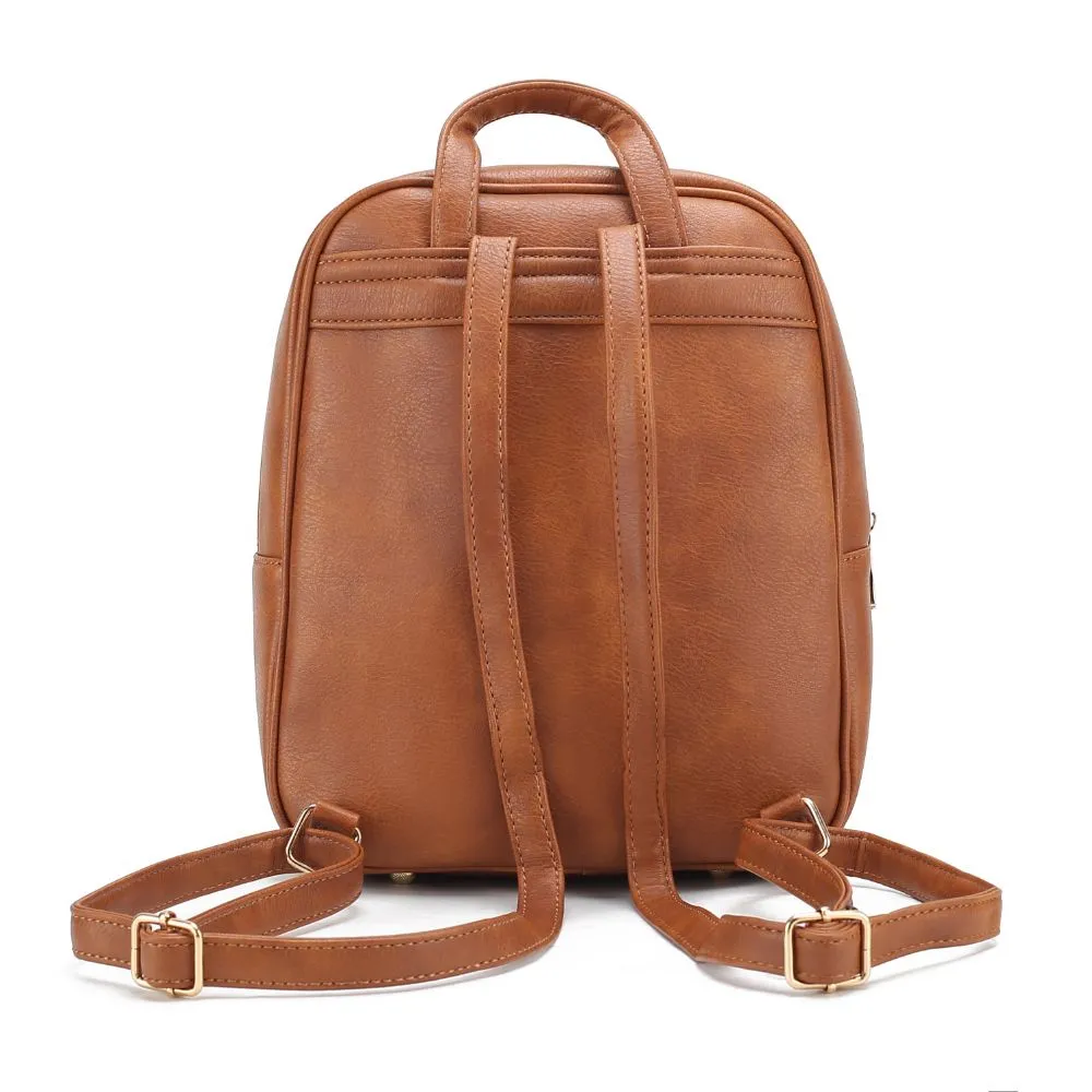 Roxane Vegan Leather Women’s Backpack with Mini Backpack and Wristlet Pouch- 3 pieces