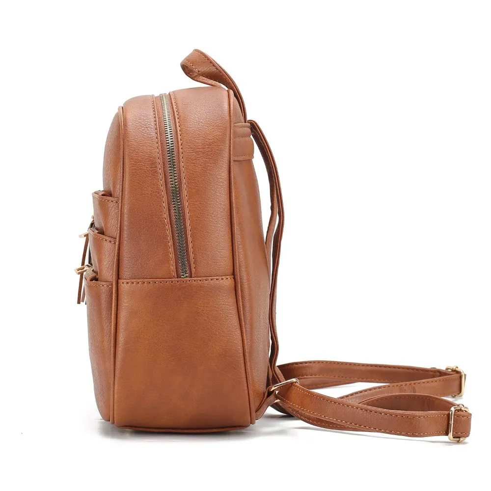 Roxane Vegan Leather Women’s Backpack with Mini Backpack and Wristlet Pouch- 3 pieces