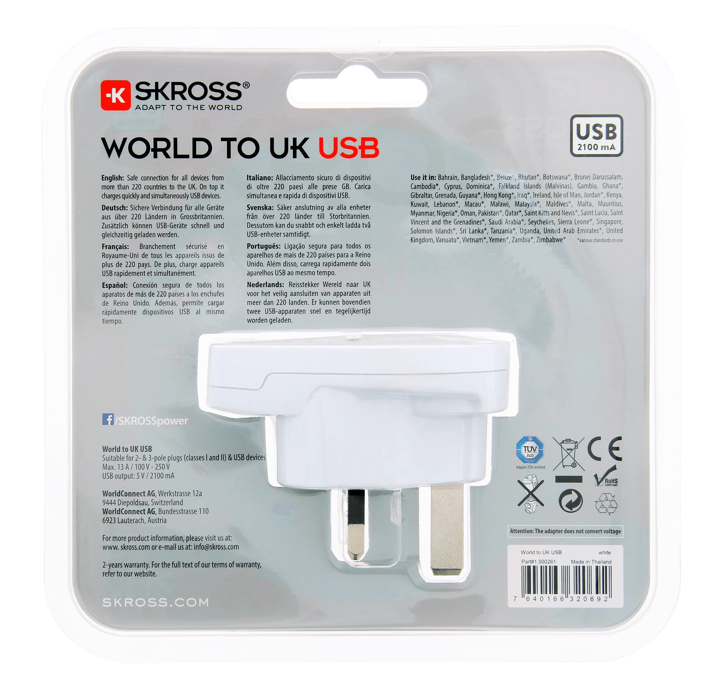 SKROSS World to UK USB