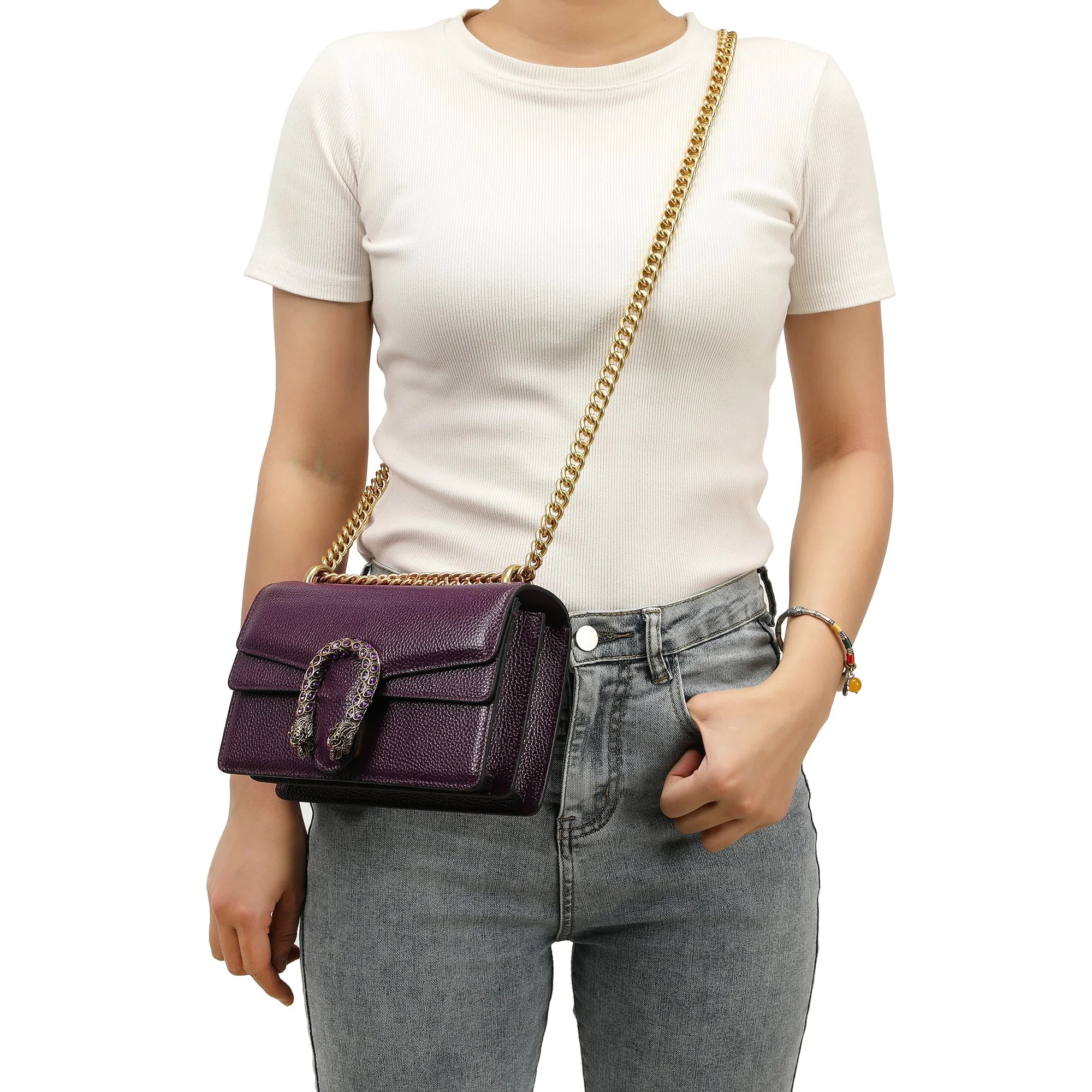 Tiffany & Fred Crystal Dragon Crossbody/ Shoulder Bag