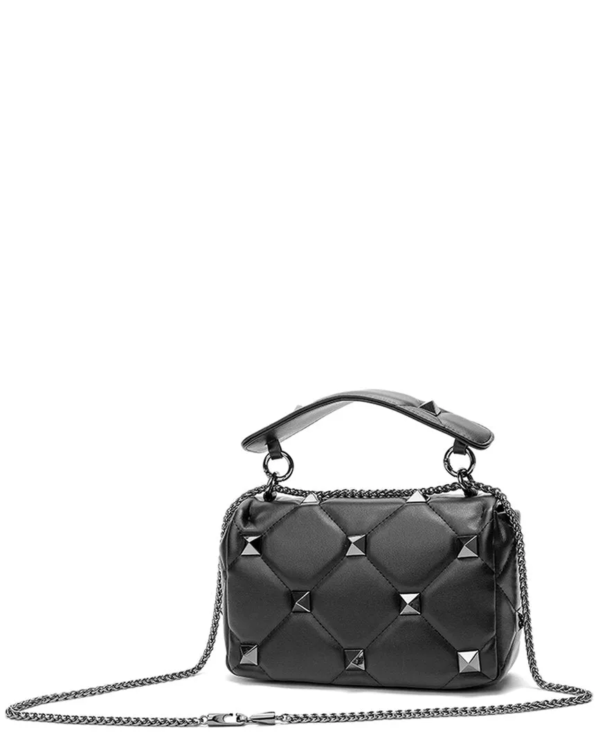 Tiffany & Fred Studded Sheepskin Leather Shoulder Bag