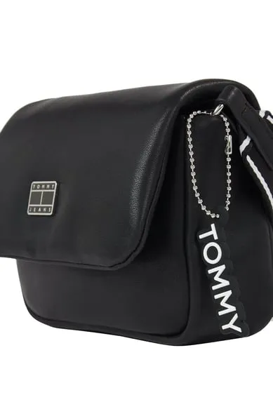 T.O.M.M.Y  H.I.L.F.I.G.E.R  Logo Zippered Casual Black Shoulder Bag