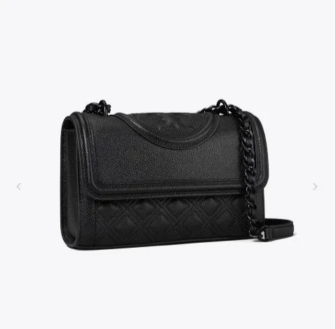 T.O.R.Y B.U.R.C.H FLEMING POLISHED-GRAIN CONVERTIBLE SHOULDER BAG