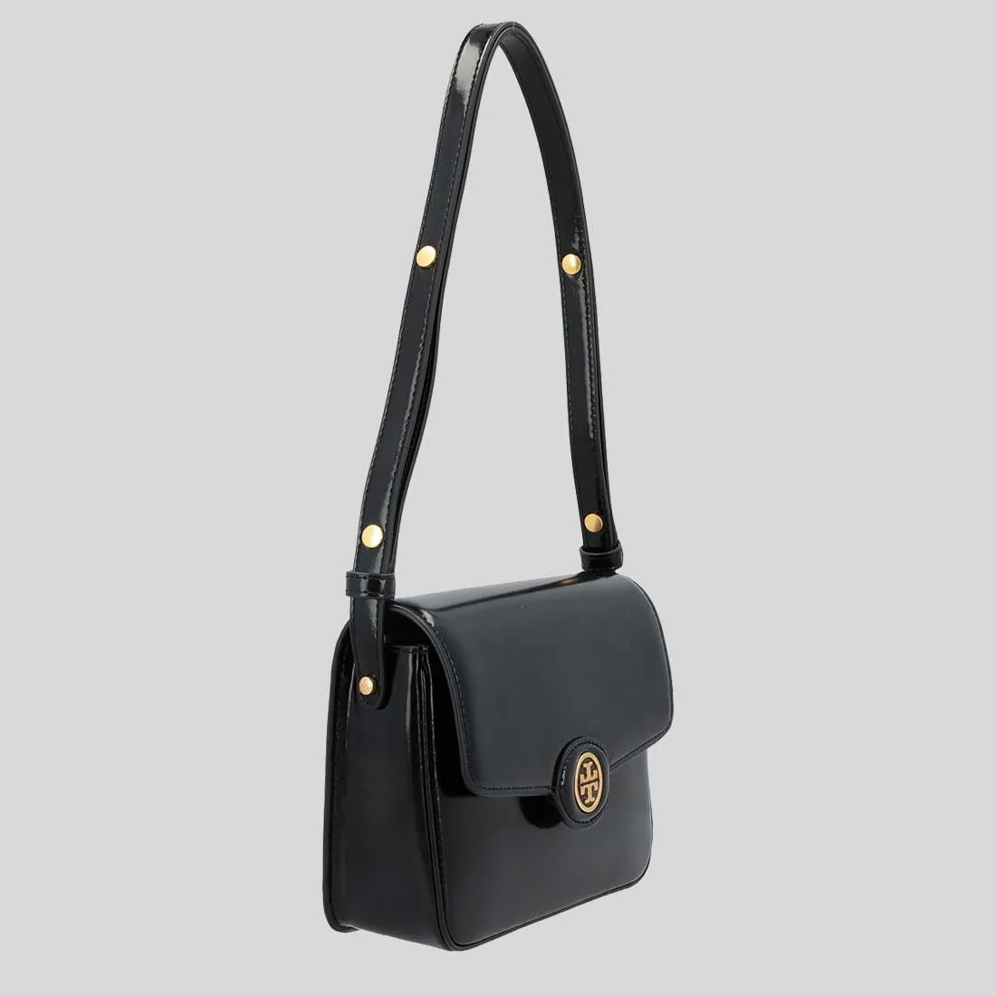 TORY BURCH Robinson Spazzolato Convertible Shoulder Bag Black 143122