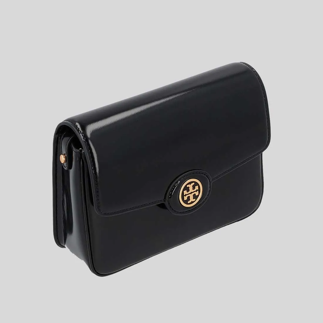 TORY BURCH Robinson Spazzolato Convertible Shoulder Bag Black 143122