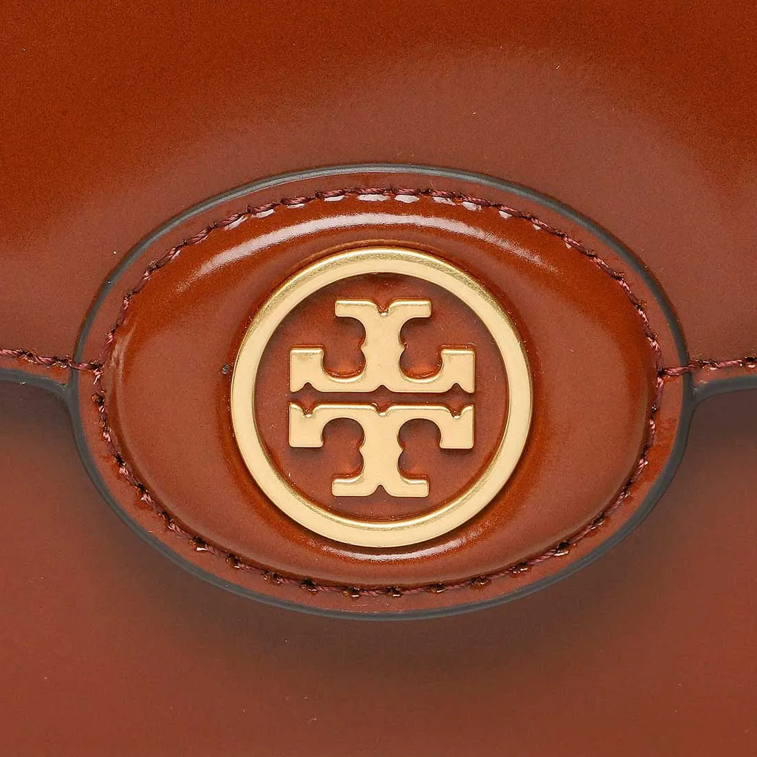 TORY BURCH Robinson Spazzolato Convertible Shoulder Bag Dark Sienna 143122