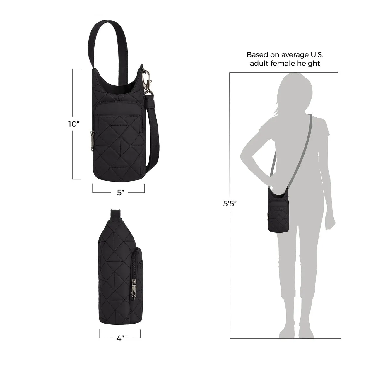 Travelon Anti-Theft Boho Insulated Water Bottle Tote