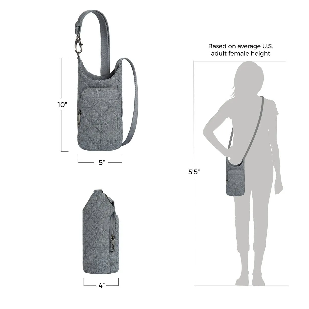 Travelon Anti-Theft Boho Insulated Water Bottle Tote