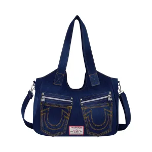 True Religion Horseshoe Stitch DARK NAVY Satchel