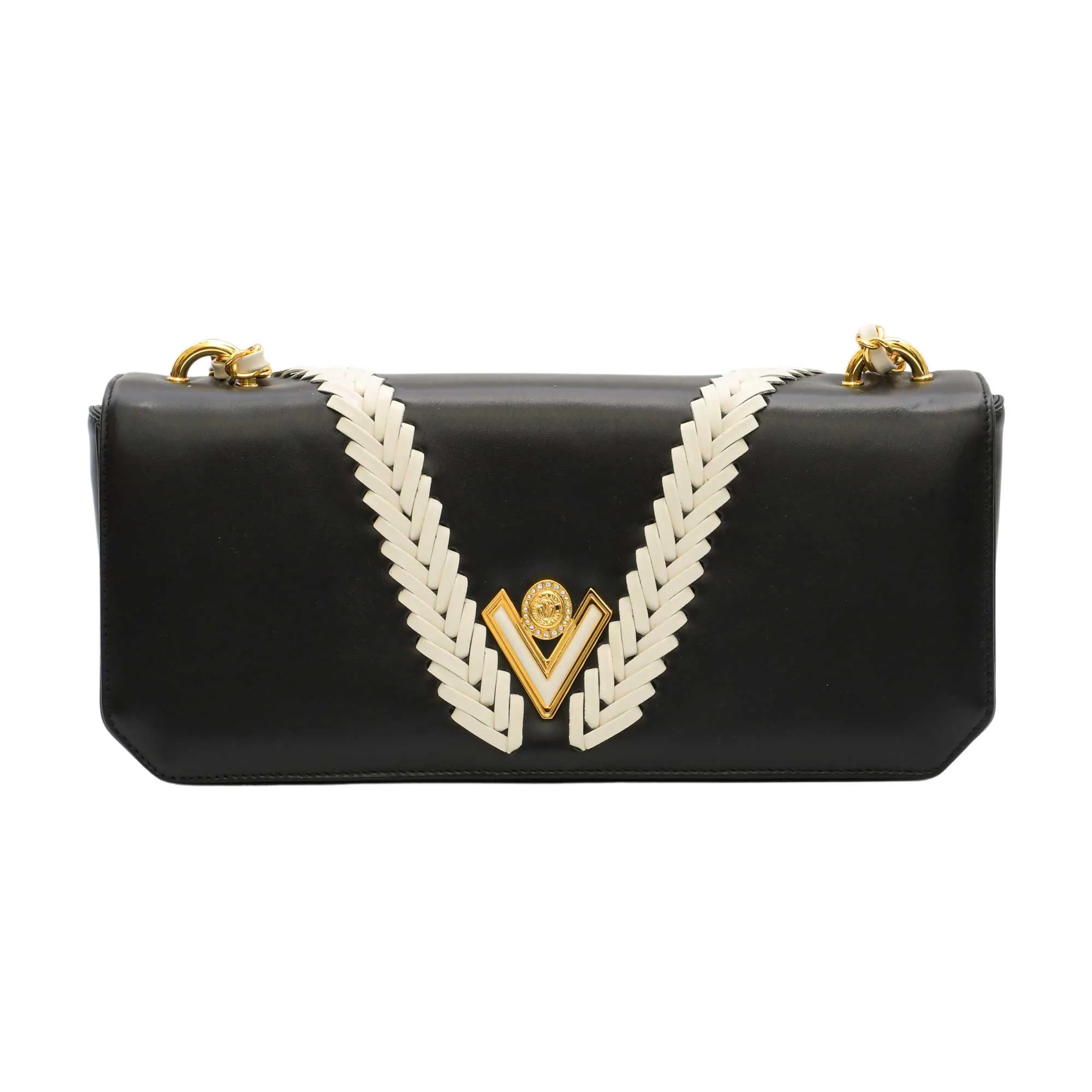 Valentino Orlandi Women's Black Clutch Shoulder Leather Bag