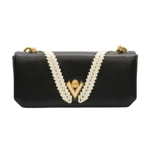 Valentino Orlandi Women's Black Clutch Shoulder Leather Bag