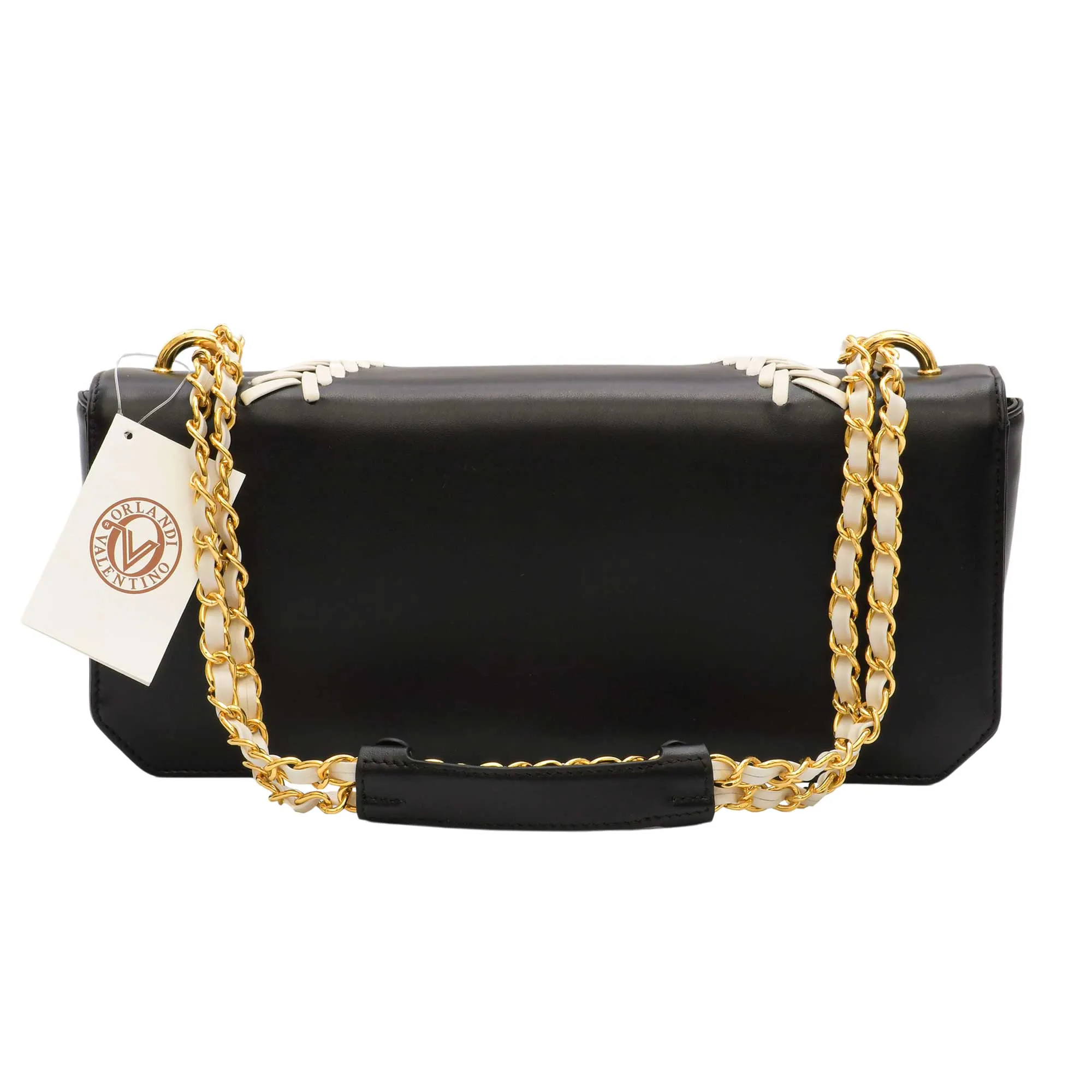 Valentino Orlandi Women's Black Clutch Shoulder Leather Bag