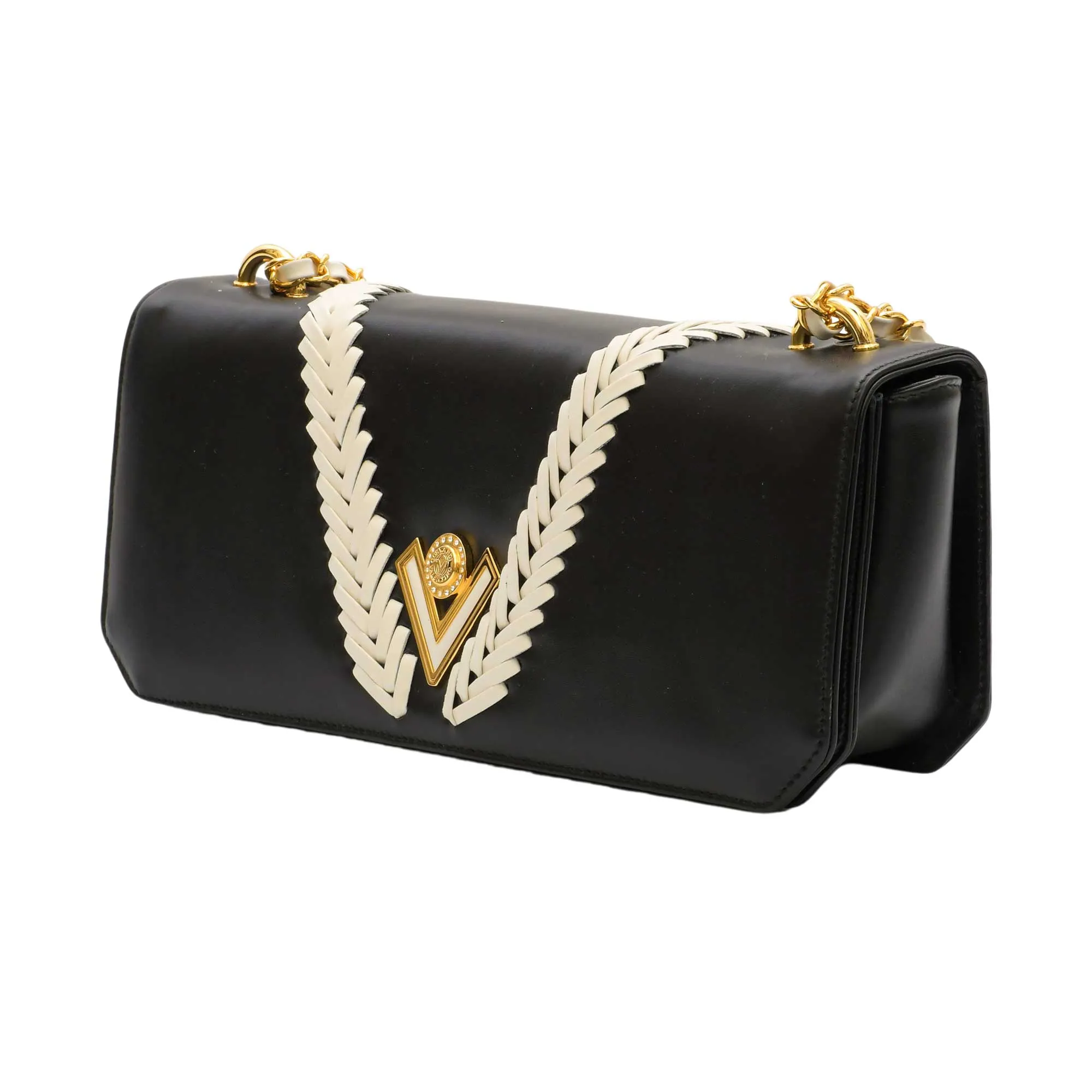 Valentino Orlandi Women's Black Clutch Shoulder Leather Bag