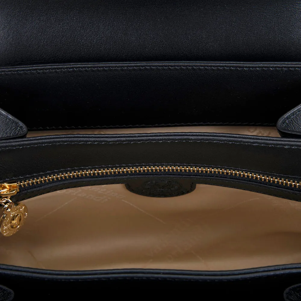 Valentino Orlandi Women's Classic Shoulder Bag With Metallic Strap