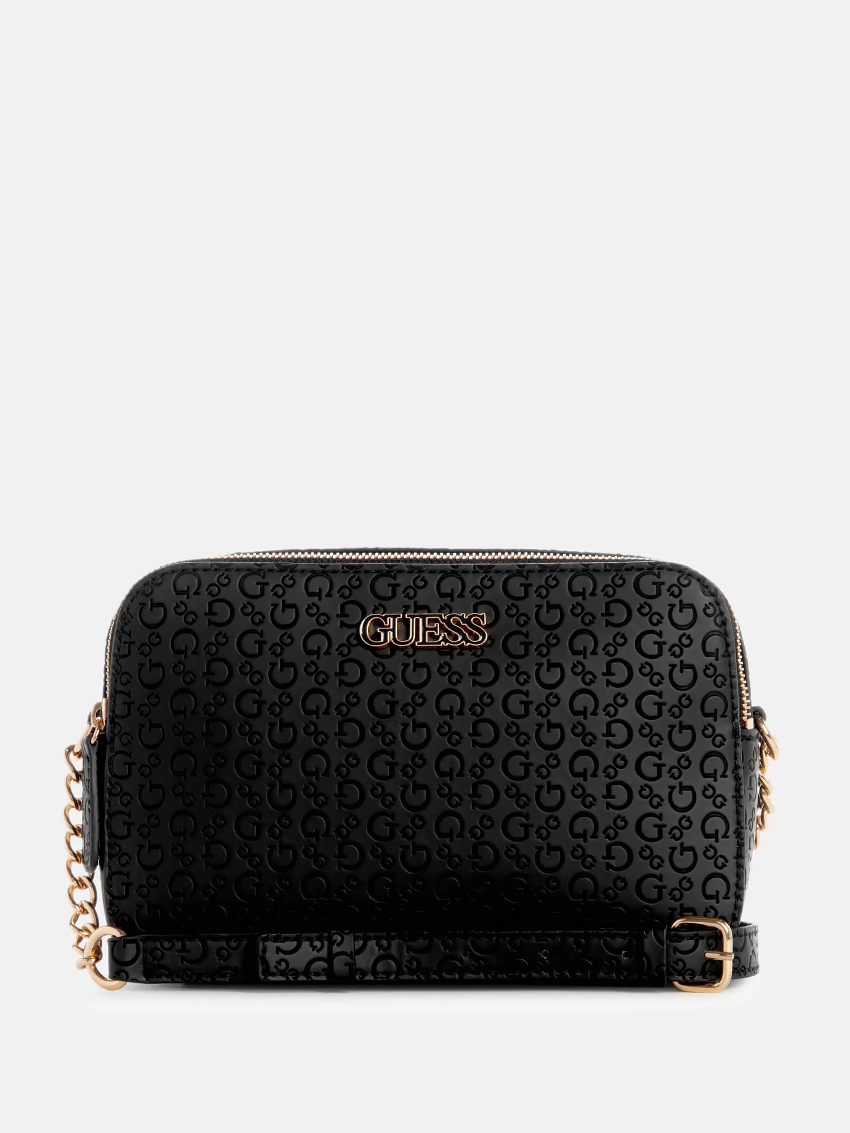 Zakaria Embossed Logo Double-Zip Crossbody