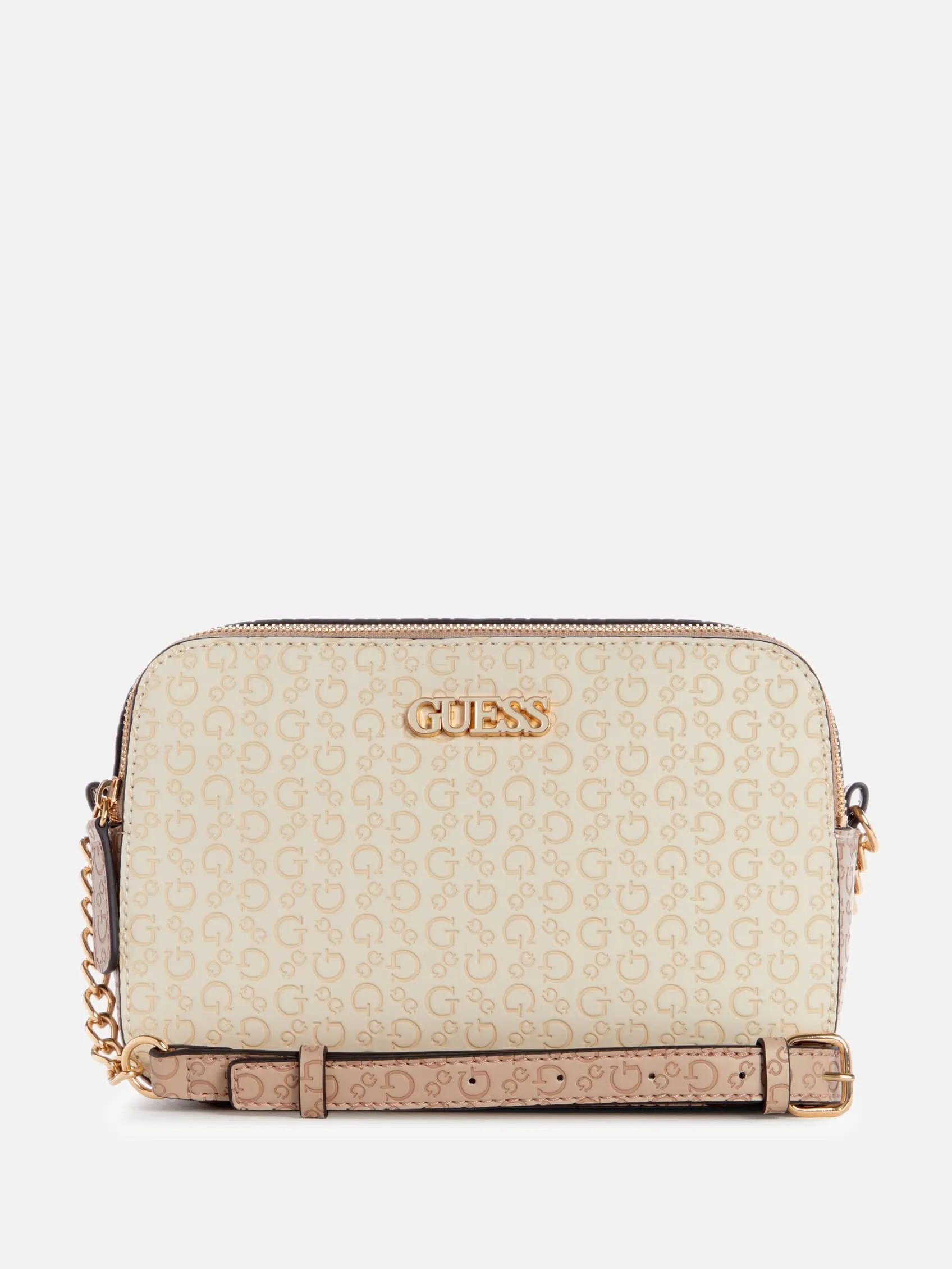Zakaria Embossed Logo Double-Zip Crossbody