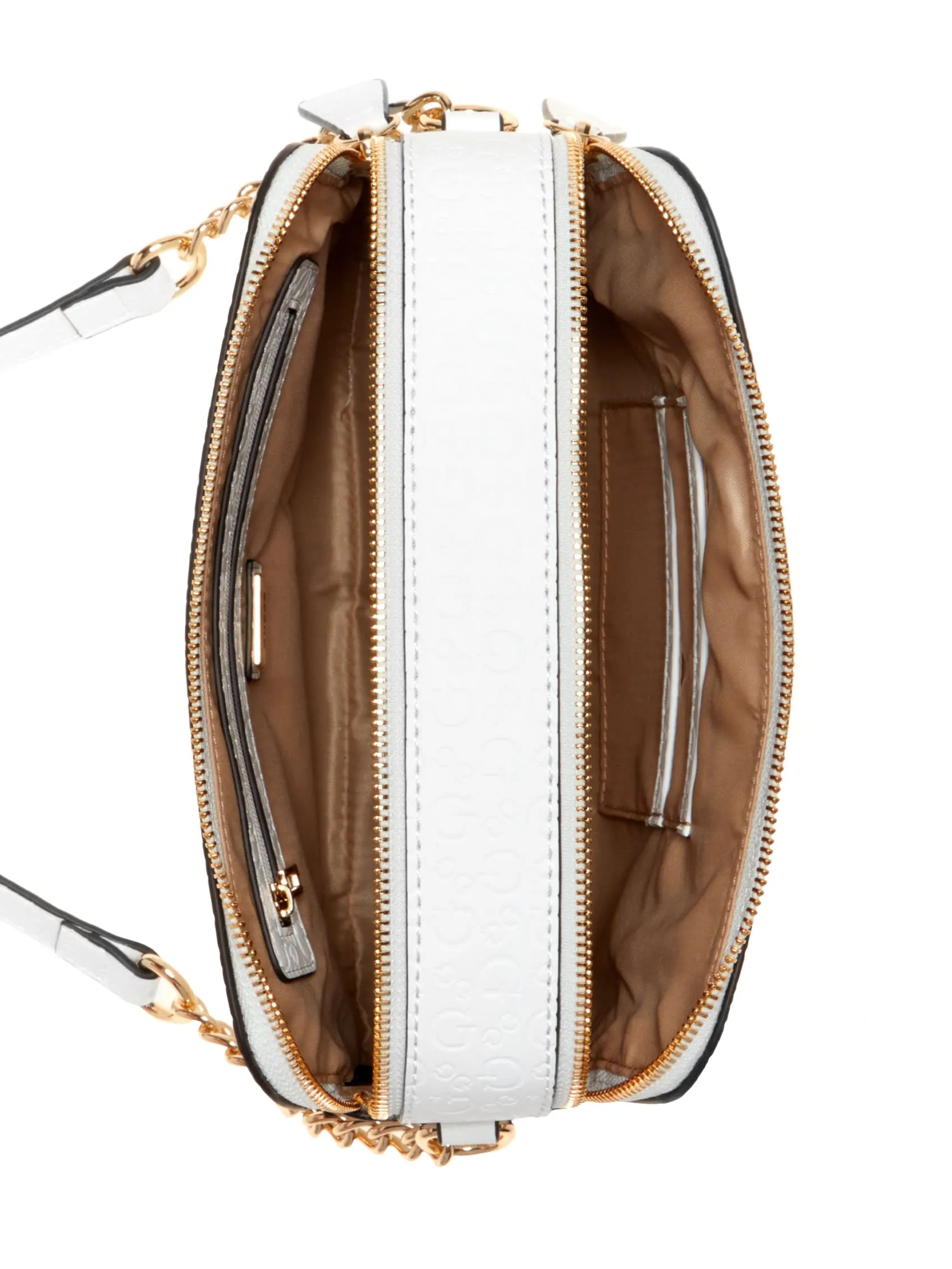 Zakaria Embossed Logo Double-Zip Crossbody