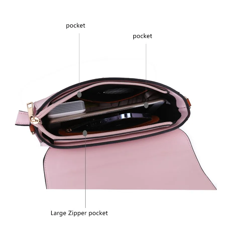 Zayla Color Block Vegan Leather Women’s Shoulder bag