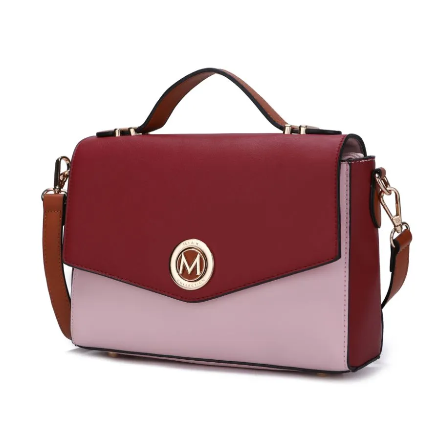 Zayla Color Block Vegan Leather Women’s Shoulder bag