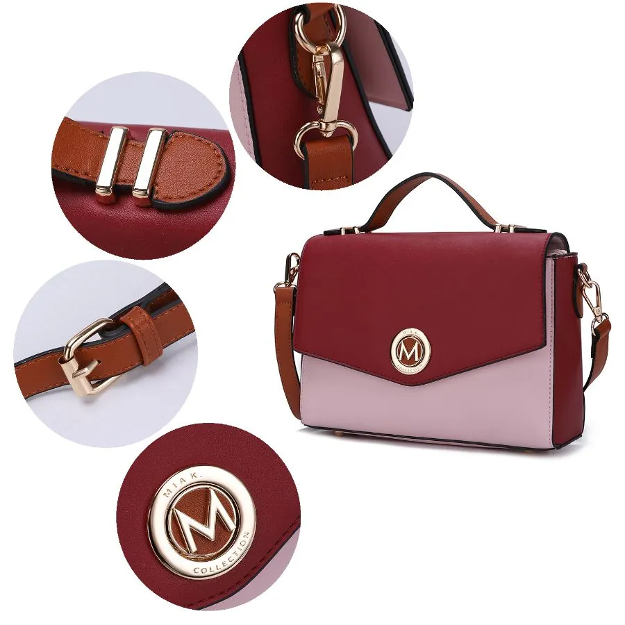 Zayla Color Block Vegan Leather Women’s Shoulder bag