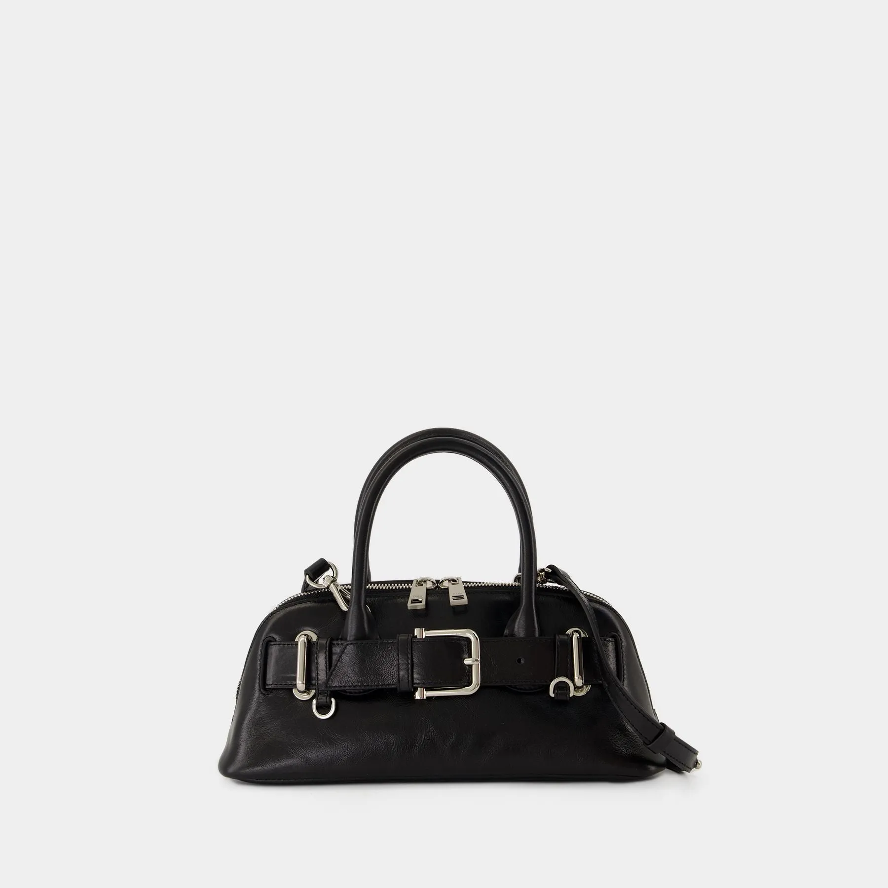 Zip Brocle Mini Shoulder Bag - Osoi - Leather - Black